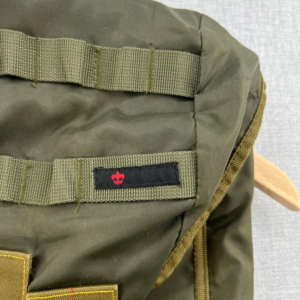 Vintage Boy Scouts of America Survival Bag Backpack Olive Green Utility Camping